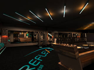 Reflex Fitness , anılbora3D & İÇ MİMARLIK anılbora3D & İÇ MİMARLIK Rustic style gym Wood-Plastic Composite