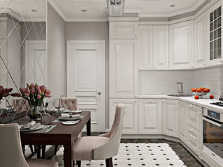 Дизайн двухкомнатной квартиры в стиле неоклассика, GM-interior GM-interior Nhà bếp phong cách kinh điển