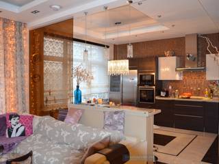 Дизайн-проект трехкомнатной квартиры 120 кв. м в современном стиле, Студия интерьера Дениса Серова Студия интерьера Дениса Серова Modern kitchen