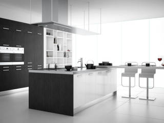 Rendering 3D, Orlando Amelia CGI + Graphic Design Orlando Amelia CGI + Graphic Design Minimalist kitchen