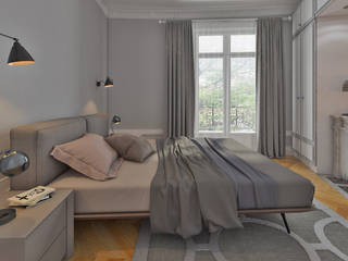 appartement Paris 18ème, Agence KP Agence KP Moderne Schlafzimmer Grau