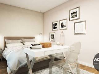 Mieszkanie w ciepłych kolorach brązu i beżu, MONOstudio MONOstudio Modern style bedroom