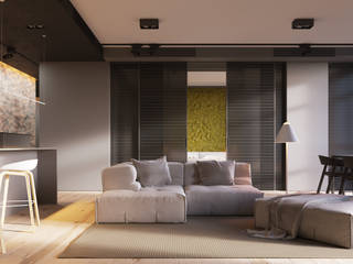 ДИЗАЙН ИНТЕРЬЕРА КВАРТИРЫ AZ2H, IGOR SIROTOV ARCHITECTS IGOR SIROTOV ARCHITECTS Living room