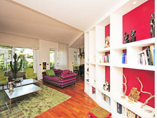 Ristrutturazione appartamento 130 mq, Fabiola Ferrarello Fabiola Ferrarello Livings de estilo ecléctico Madera Multicolor