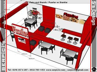 PİZZALİNE – FUAR PROJE TASARIM ve UYGULAMALARI – SERPİCİ's MİMARLIK ve İÇ MİMARLIK – S's Desıgn, SERPİCİ's Mimarlık ve İç Mimarlık Architecture and INTERIOR DESIGN SERPİCİ's Mimarlık ve İç Mimarlık Architecture and INTERIOR DESIGN Commercial spaces Wood Wood effect