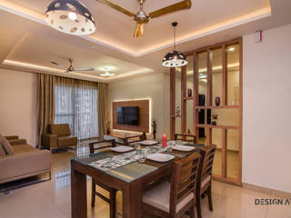 Apartment Interior Design Bangalore 4BHK, Design Arc Interiors Interior Design Company Design Arc Interiors Interior Design Company モダンデザインの リビング 合板（ベニヤ板）