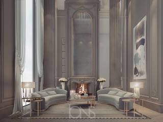 Sitting Room Design in Soothing Earth Colors, IONS DESIGN IONS DESIGN Phòng khách phong cách kinh điển Cục đá