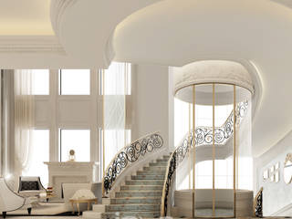 Stunning Staircase and Elevator Design Ideas, IONS DESIGN IONS DESIGN Ingresso, Corridoio & ScaleScale Ferro / Acciaio Nero