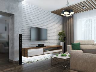 Коттедж в Энгельсе (150 кв.м), ДизайнМастер ДизайнМастер Eclectic style living room Grey
