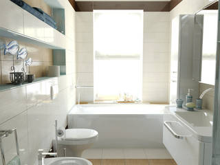 Коттедж - ванная, с/у, бойлерная, Первое Дизайн-Бюро Первое Дизайн-Бюро Modern bathroom