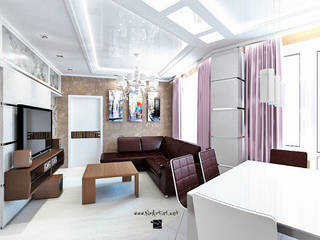 ул. Парашютная. Квартира 78.5м², www.noartist.net www.noartist.net Salas modernas