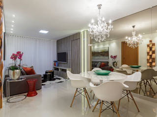 Salas de jantar, JANAINA NAVES - Design & Arquitetura JANAINA NAVES - Design & Arquitetura Eclectic style dining room Wood-Plastic Composite White