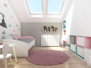 POKÓJ MAŁEJ NATALII/ Piekary Śląskie - Józefka, TIUK Studio TIUK Studio Habitaciones para niños de estilo escandinavo