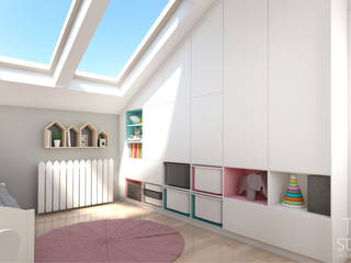 POKÓJ MAŁEJ NATALII/ Piekary Śląskie - Józefka, TIUK Studio TIUK Studio Scandinavian style nursery/kids room