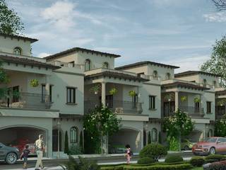 Villa Architecture Design-Spanish Style Twin Houses, DLEA DLEA Rumah Klasik