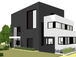 Verbouwing: appartementen + bureauruimte, AVENIRarchitecten bvba AVENIRarchitecten bvba Nhà Nhôm / Kẽm