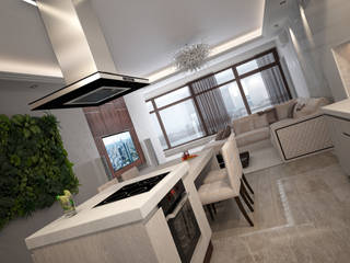 Современная квартира с элементами ар-деко, премиум интериум премиум интериум Кухня в стиле минимализм
