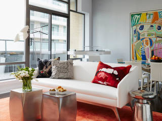 Downtown Pied-a-Terre, Douglas Design Studio Douglas Design Studio Modern living room Red