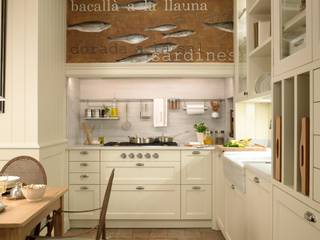 Recuperando el valor de lo antiguo, hoy, DEULONDER arquitectura domestica DEULONDER arquitectura domestica Cocinas de estilo clásico Blanco