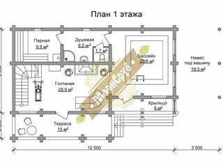 Просторная деревянная баня "Русская душа", Марисруб Марисруб Spa Engineered Wood Transparent