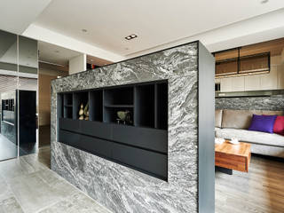 士林-士東路 簡約休閒風，讓40幾年老公寓清爽回春！, 青瓷設計工程有限公司 青瓷設計工程有限公司 Modern Living Room