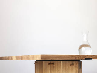 Eiken houten eettafel met bank, Tim de Graag Tim de Graag Modern dining room Solid Wood Multicolored