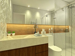 Banheiro clean, Bruna Rodrigues Designer de Interiores Bruna Rodrigues Designer de Interiores 浴室