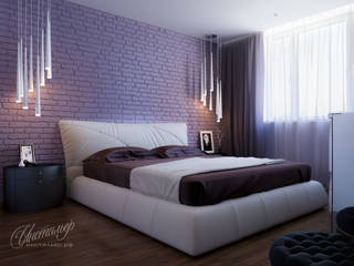 Дизайн интерьера спальни 14 кв.м в типовой квартире , Студия Инстильер | Studio Instilier Студия Инстильер | Studio Instilier Eclectic style bedroom