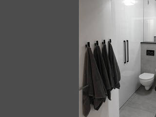 Łazienka w mieszkaniu., Artur Grab Design Artur Grab Design Modern Banyo Orta Yoğunlukta Lifli Levha