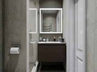 Минималистичный санузел, AlexLadanova interior design AlexLadanova interior design ミニマルスタイルの お風呂・バスルーム