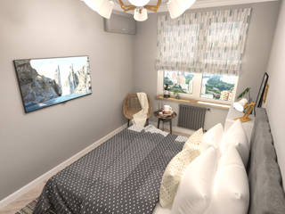 Квартира в скандинавском стиле в ЖК Wellton Park, AlexLadanova interior design AlexLadanova interior design Bedroom