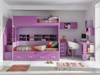 Ampliación Sonríe IDEES.2, MUEBLES ORTS MUEBLES ORTS Modern style bedroom Chipboard Beds & headboards