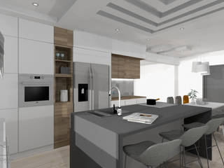 Projekt mieszkania w Skawinie k.Krakowa, Projektowanie Wnętrz Pracownia LITWA Projektowanie Wnętrz Pracownia LITWA Cocinas de estilo moderno