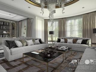 Projekt wnętrza w stylu art deco, ArtCore Design ArtCore Design Classic style living room