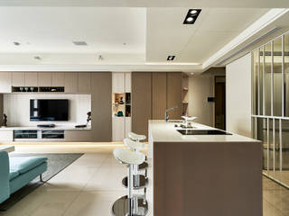 如沐春風，就愛淺藍調的幸福味~木柵-林公館, 青瓷設計工程有限公司 青瓷設計工程有限公司 Living room