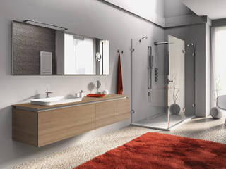 2D, krayms A&D - Fa&Fra krayms A&D - Fa&Fra Casas de banho modernas Derivados de madeira Transparente