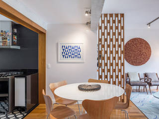 Reforma de apartamento - Simmetria Arquitetura, Joana França Joana França Moderne Esszimmer