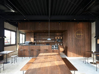 CAFE REGOD, Innovation Studio Okayama Innovation Studio Okayama Espacios comerciales Concreto Locales gastronómicos