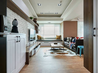 好感度滿點！ 森林系鄉村風讓復古質感更顯色-汐止-劉公舘, 青瓷設計工程有限公司 青瓷設計工程有限公司 Living room