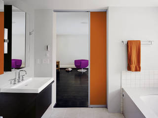 Раздвижные, складные, распашные двери, Raumplus Raumplus Minimalist bathroom Aluminium/Zinc