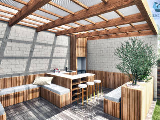 Remodelación y Ampliación de Casa MR2 en Valdivia por NidoSur Arquitectos, NidoSur Arquitectos - Valdivia NidoSur Arquitectos - Valdivia Patios Wood Wood effect