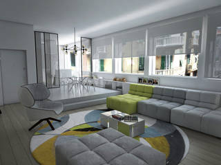 Progetto e render per appartamento in Savona, Marianna Di Gregorio Marianna Di Gregorio Modern Living Room Concrete