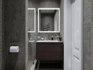 Дизайн санузла в квартире, AlexLadanova interior design AlexLadanova interior design Minimalistische Badezimmer Grau