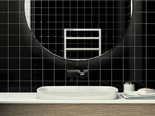 Black & White, Polka architecture studio Polka architecture studio Salle de bain originale