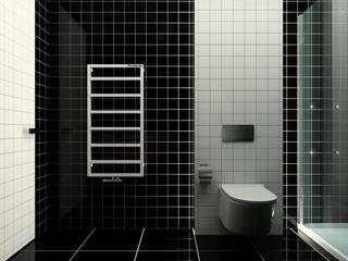 Black & White, Polka architecture studio Polka architecture studio Bathroom