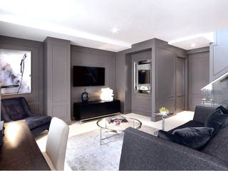 Penthouses and Guestrooms, Joe Ginsberg Design Joe Ginsberg Design Modern living room Grey