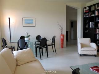 Black & White - Ristrutturazione appartamento, Arching - Architettura d'interni & home staging Arching - Architettura d'interni & home staging Moderne Wohnzimmer Weiß