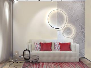 1к.кв. в ЖК Ямайка (62 м.кв), ДизайнМастер ДизайнМастер Eclectic style living room Beige