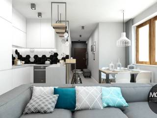 Mieszkanie w nowoczesnym klimacie z elementami stylu skandynawskiego, MONOstudio MONOstudio Scandinavian style kitchen