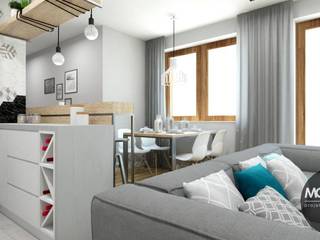 Mieszkanie w nowoczesnym klimacie z elementami stylu skandynawskiego, MONOstudio MONOstudio Scandinavische eetkamers